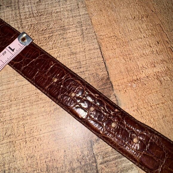 Harold’s Italian Alligator Embossed Brown Leather Belt Size small - Picture 6 of 12